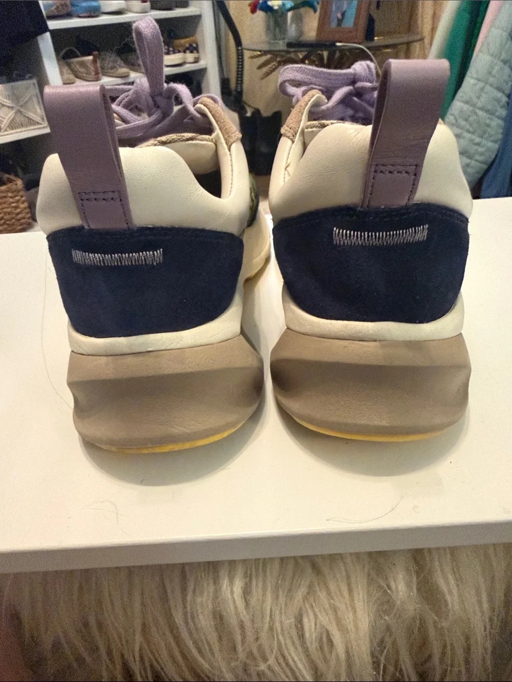 Tory Burch Multicolor Logo Chunky Sneaker in Beige, Green & Lavender
